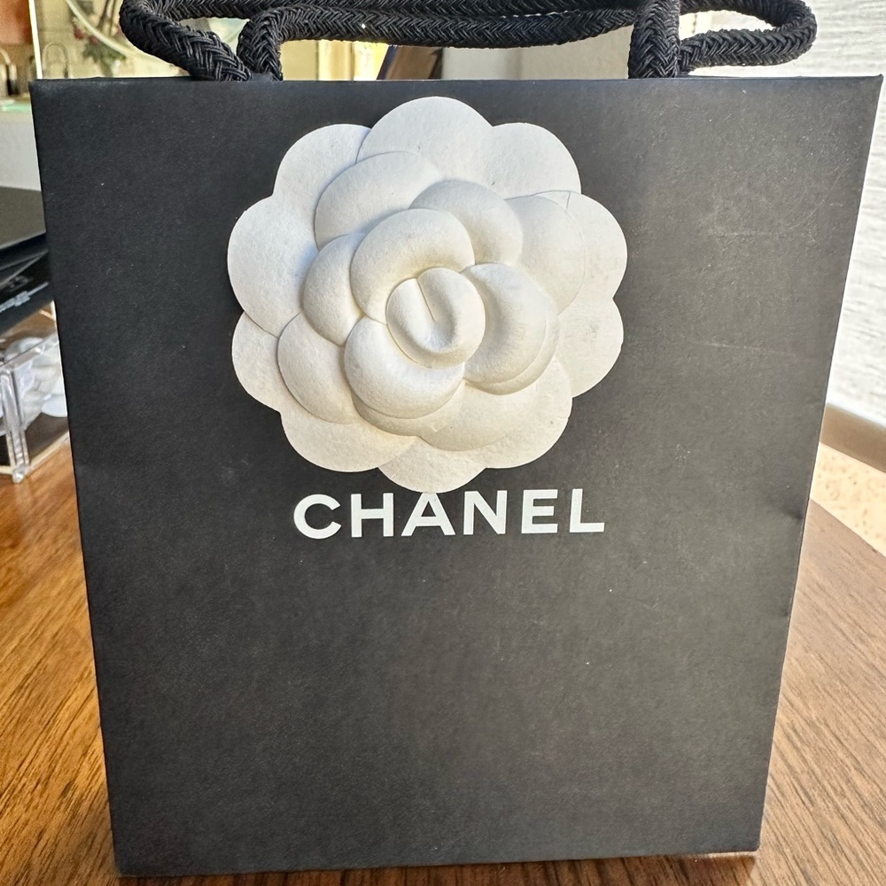 Chanel Gift Shopping Bag Camellia Flower Black small